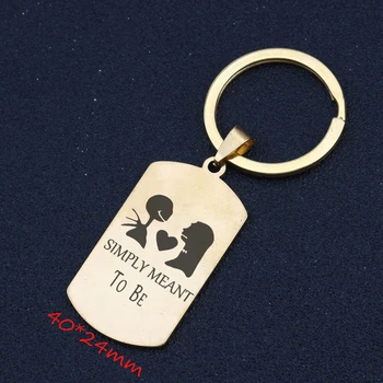 

Cute Halloween Keychain Hand Stamped Simply Meant To Be Stick Figure Lover Ghost Skull Cool Decorations Key Ring Gift