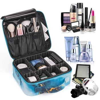 

Large Capacity Portable Makeup case Adjustable Multifunction Cosmetic Travel storage box