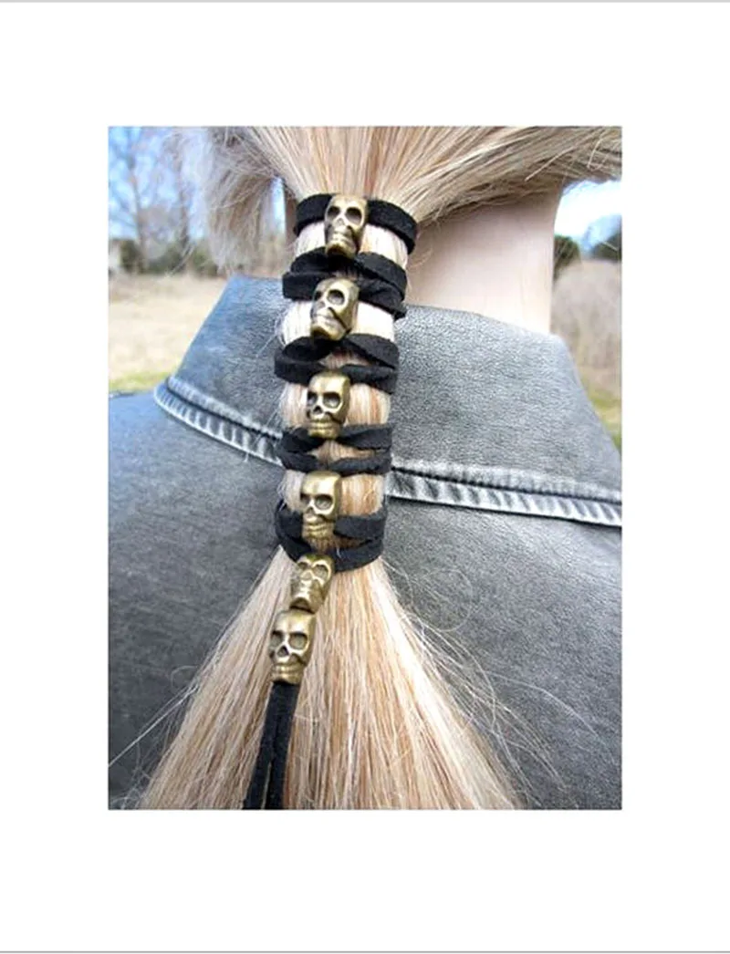 Skull Rope Hair Jewelry
