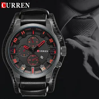 

CURREN Mens Luxury Business Quartz Watches Leather Strap Fashion Calendar Men Wristwatch Casual Military Male Clock Dropshipping