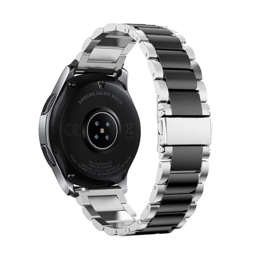 Пленка+ инструмент+ ремешок для часов для samsung galaxy watch active gear S3 Frontier 46 мм 42 мм ремешок 22 мм/20 мм ремешок из нержавеющей стали - Цвет ремешка: silver black