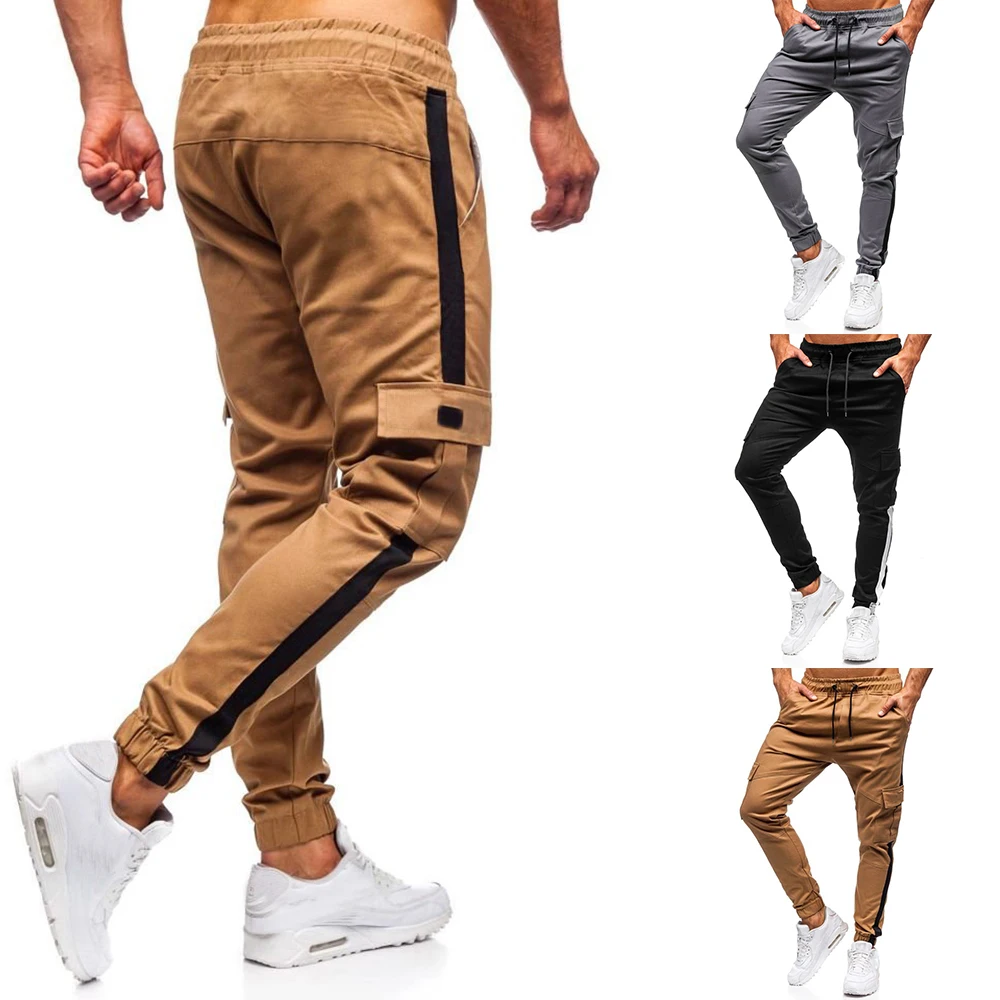 

2020 Casual Joggers Pants Mens Drawstring Sweatpants Male Workout Track Pants Spring Autumn Fashion Stripe Trousers Sportwear