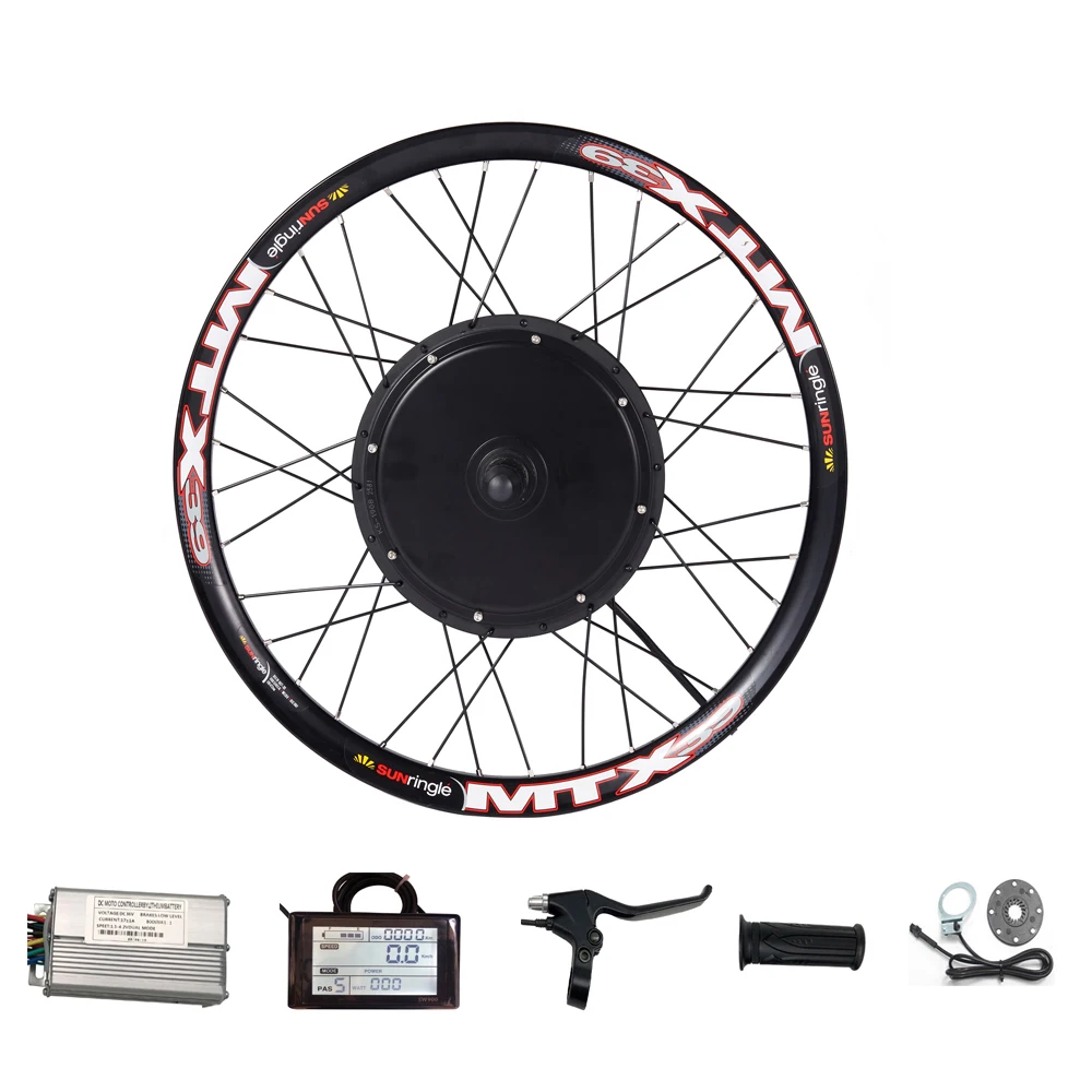 48V 1000W E bike Conversion Kit Motor Hub Wheel 20-29" Rim Include Battery 