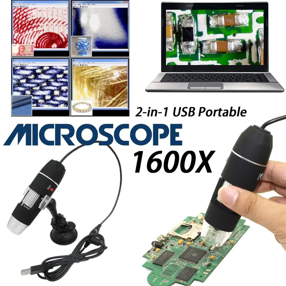 1600X /1000X/500X мега пикселей 8 светодиодный цифровой USB микроскоп Лупа электронный
