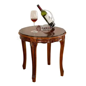 

Small Apartment Coffee Table Simple Modern European-style Coffee Table Solid Wood Sofa Corner Corner Round Leisure Coffee