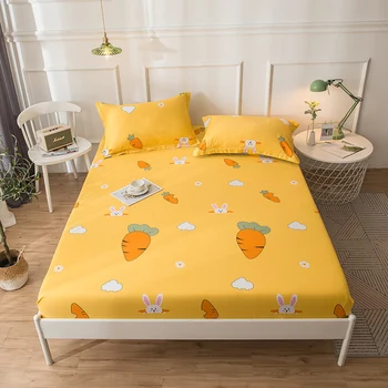 

100% Cotton luxury Yellow Carrot Fitted Bottom Sheet Queen Premium Wrinkle Resistant Deep Pocket King 71‘’X79‘’