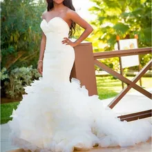 

Gorgeous Wedding Dresses Sweetheart Ruffled Layered 2020 New White/Ivory Romantic Formal Dress Mermaid Elegant Women Bridal Gown