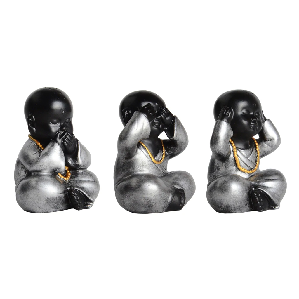 Buddha Statue Resin Crafts Ornament Little Monks Figurine Automotive Home Decoration
