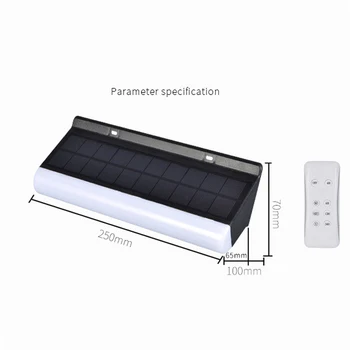

With Remote Controller Led Super Bright Wall Lamp Easy Install Outdoor Garden Solar Light Home Street Pathway IP67 Waterproof