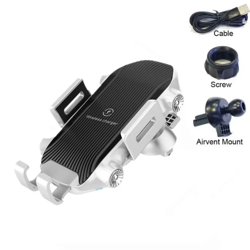 Беспроводное Автомобильное зарядное устройство 10 Вт, беспроводное зарядное устройство, автомобильный держатель, умный датчик, автомобильное беспроводное зарядное устройство для iphone 11 XS XR X 8 - Цвет: Air outlet white