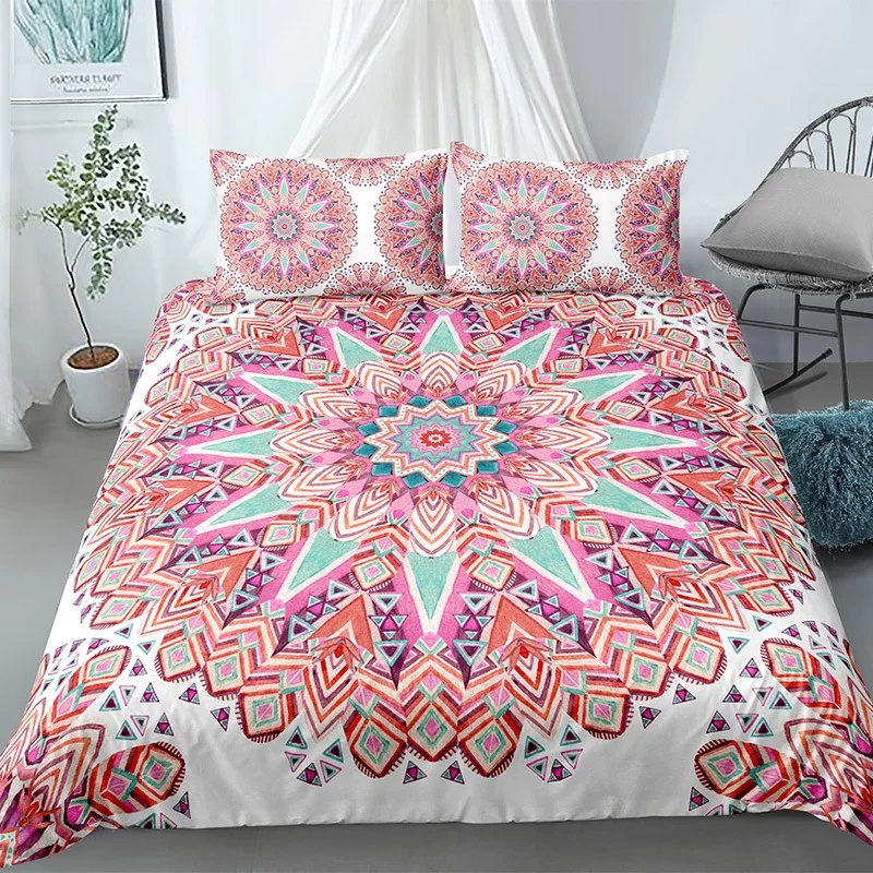 ZEIMON Colorful Mandala Duvet Cover Set Bohemian Bedding Set Single Twin Full Queen King Bedclothes For Adults Children 