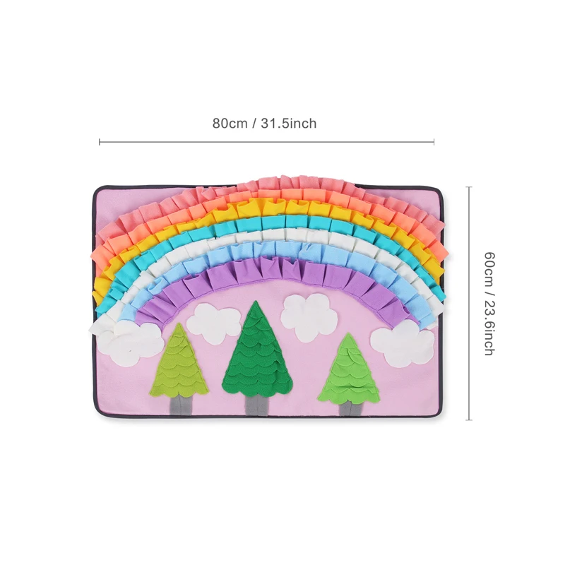Собака медленное Кормление нюхательный коврик для кошки домашнее животное запах обучающая игрушка собака нос работа головоломка игры одеяло радуга животное интерактивный Забавный коврик