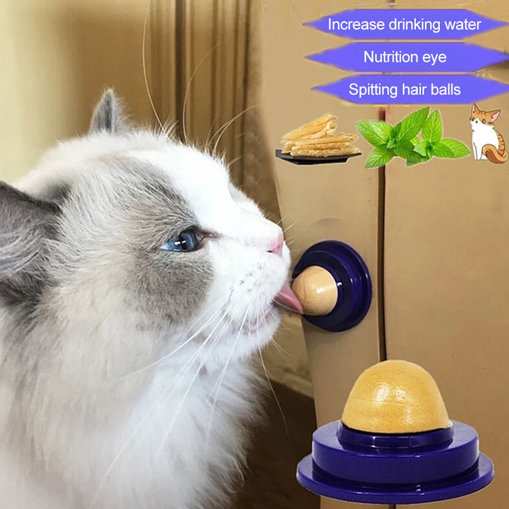 

New Cat Snacks Catnip Sugar Candy Licking Solid Nutrition Gel Energy Ball for Kitten Cats Healthy Food Digestion Pet Supplies