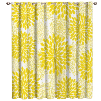 

Japanese Abstract Flower Blackout Kitchen Bedroom Indoor Fabric Curtain Panels With Grommets Curtains And Drapes Party Decor