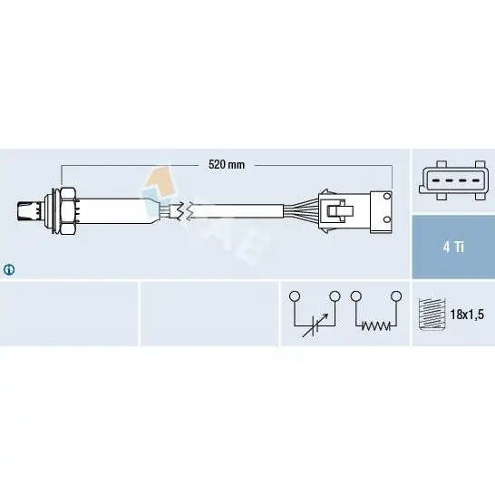Лямбда зонд Volvo 850 2.0/2.5 93 99 / S70/V70 2.5 97 00 FAE 7718|Температурный датчик| |