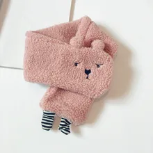 Осенне-зимний детский шарф с героями мультфильмов; модный однотонный шарф в Корейском стиле с кольцом для мальчиков и девочек; 45