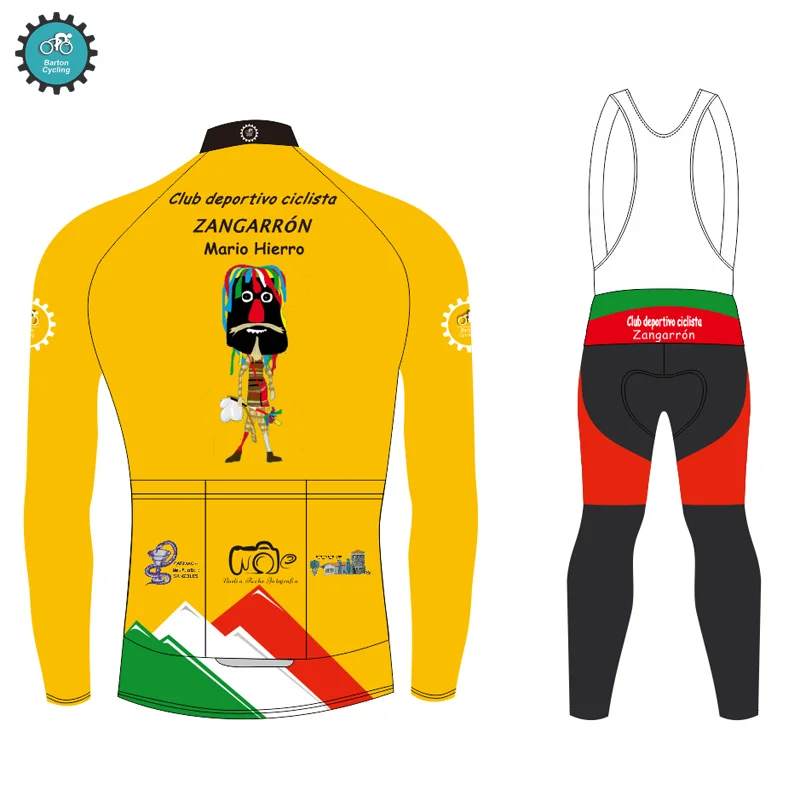Barton Cycling Jerseys Competition Grade Winter Thermal Fleece Long Sleeve Jacket Bib Pants Custom Design Cycling Set Kit 4