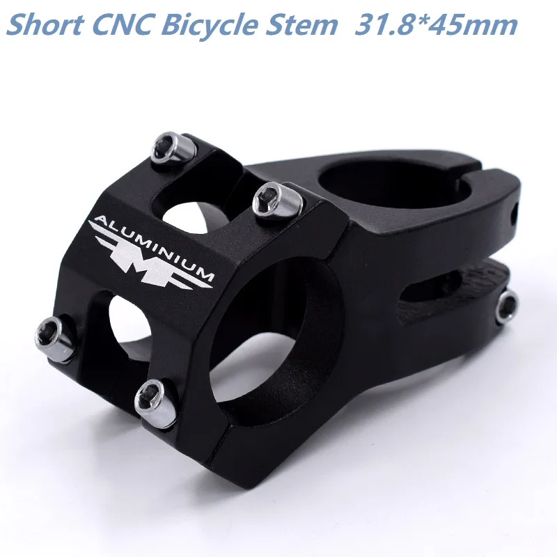 CNC MTB велосипедный стержень из алюминиевого сплава, руль для велосипеда, короткий стержень, высокопрочный XC AM, велосипедный стержень для горной дороги, 31,8*45 мм - Цвет: Black
