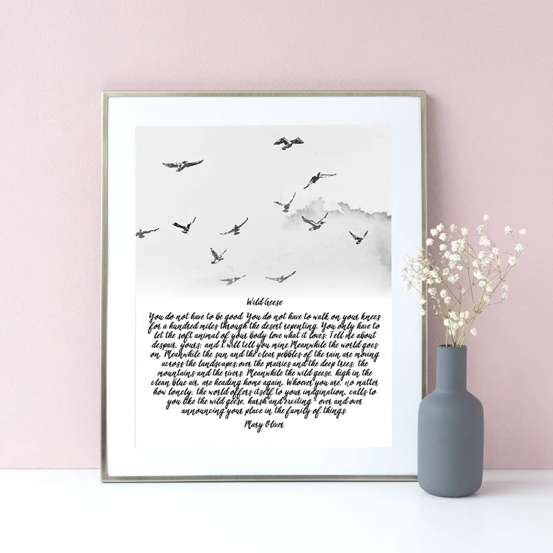 Mary Oliver Poem Wild Geese Prints