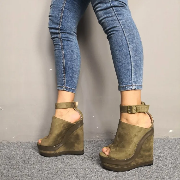 army green wedges
