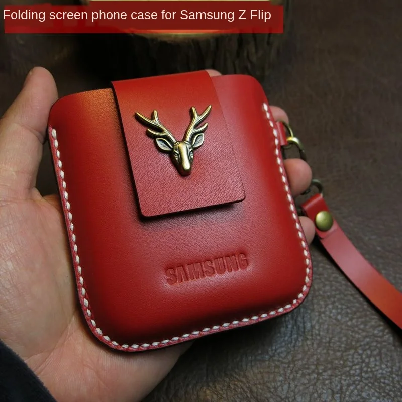For Huawei Mate V Case Bag P50 Pocket Samsung Galaxy Z Flip 3 Pouch Genuine Leather Protection Cover | Мобильные телефоны и
