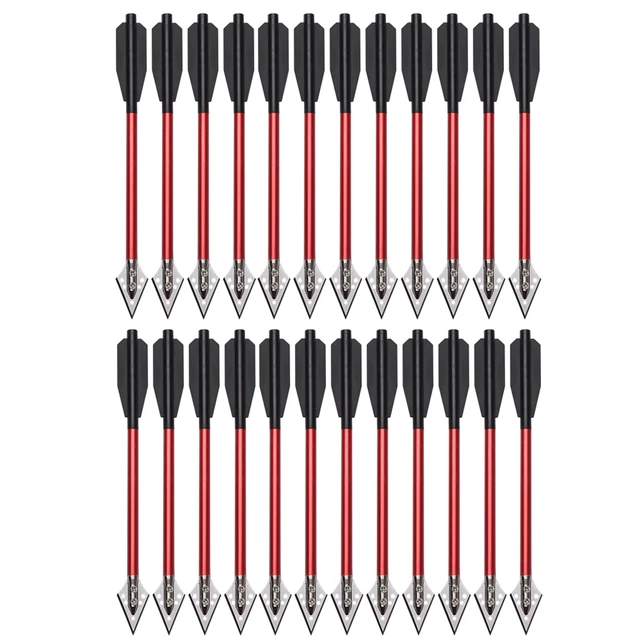 12PCS Crossbow Bolts 6.5'' Solid Aluminum Body Arrows with Screw