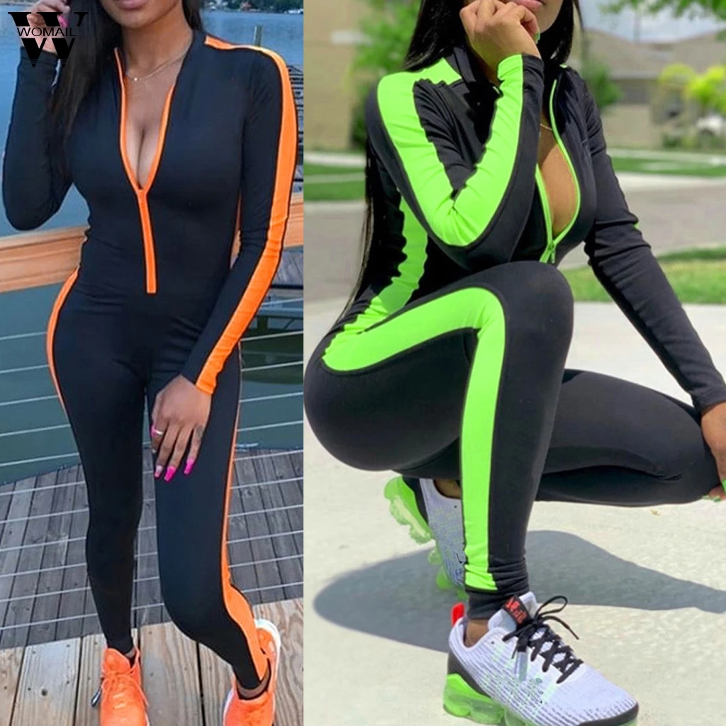 Womail bodysuit Women 2019 fashion Back Zipper Long Sleeve Long Jumpsuit Trousers Skinny Sports Casual Jumpsuit Holiday 827 Womail bodysuit Women 2019 fashion Back Zipper Long Sleeve Long Jumpsuit Trousers Skinny Sports Casual Jumpsuit Holiday 827