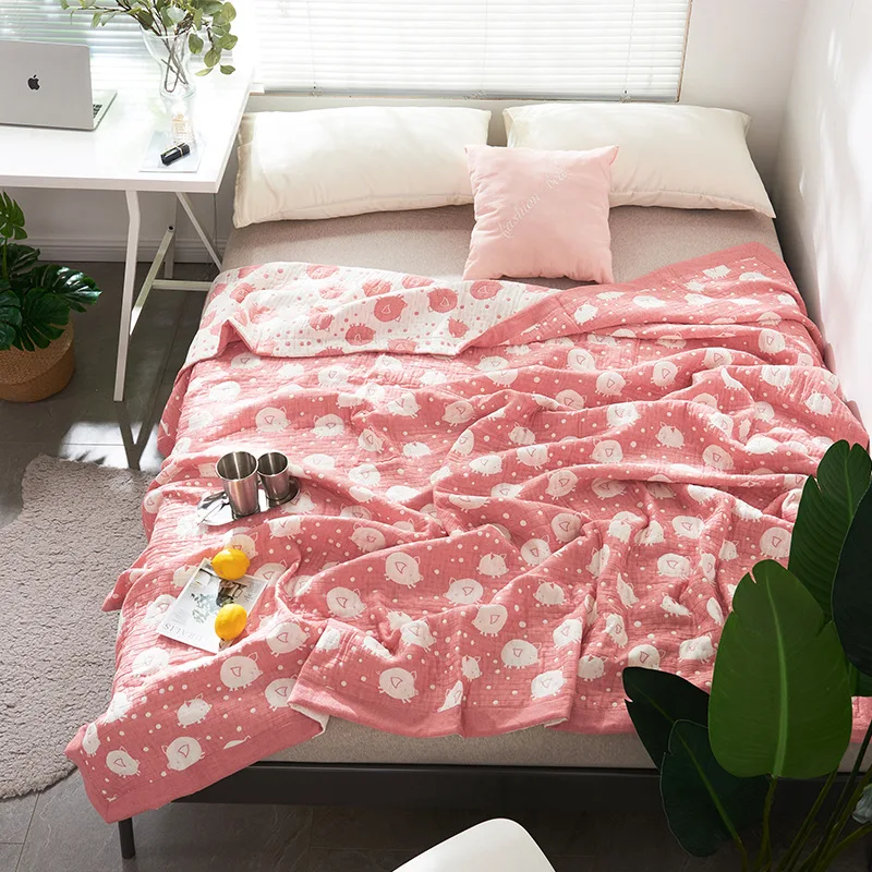 DOHIA Gauze Summer Blanket Cotton Washed Cotton shuang ceng sha Summer Quilt 1.5m Bed Airable Cover Summer Gift Quilt