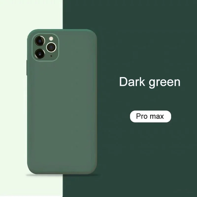 Официальный жидкий силиконовый чехол для iphone 11 Pro MAX, Мягкий противоударный чехол, полный защитный чехол для iphone 11 Pro Max, обновленный - Цвет: Dark green