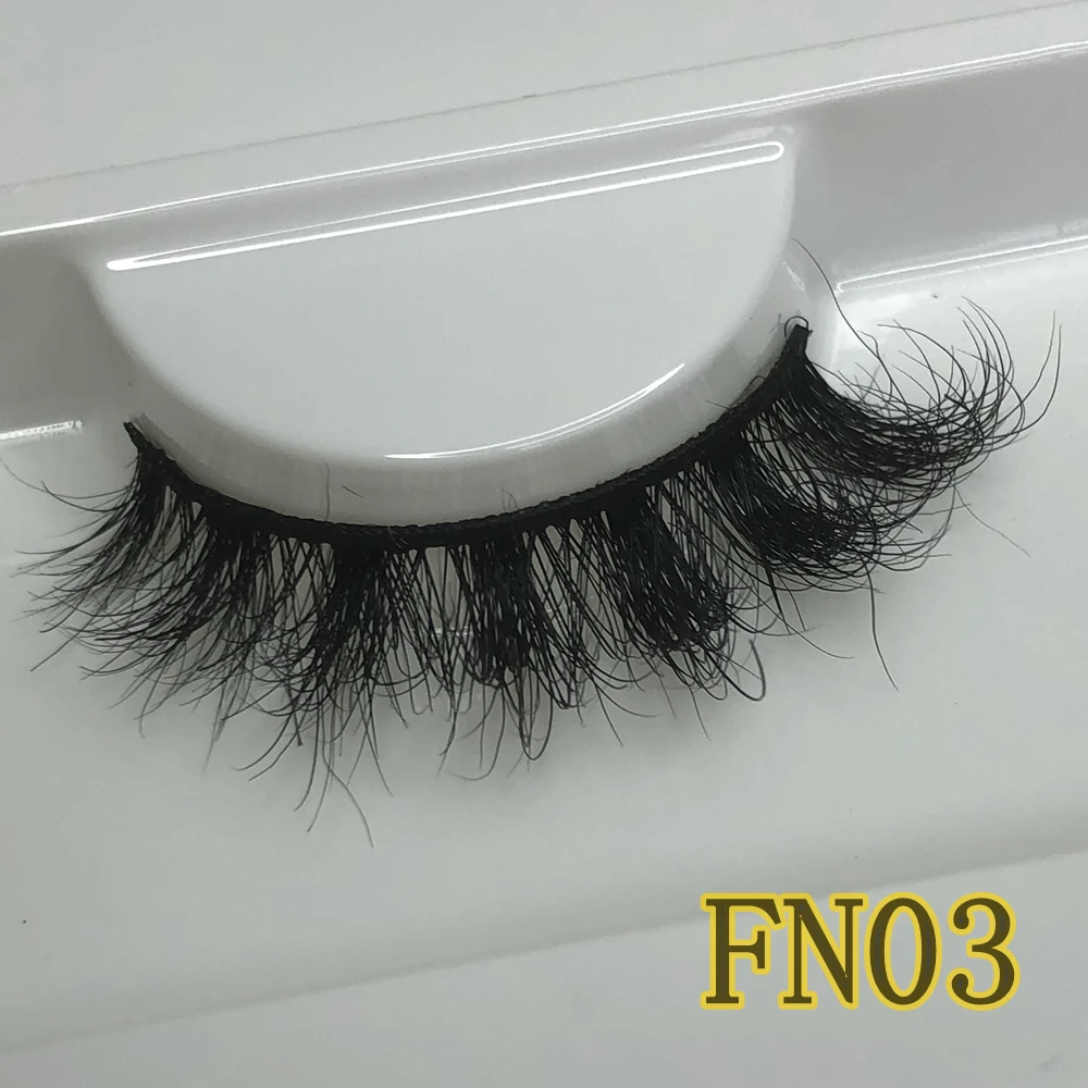 

Mikiwi FN03 Short Fluffy 5D Mink Eyelashes Natural Thin Strip Eyelashes Daily Wear False Eyelash Fluffy Lashes Mink