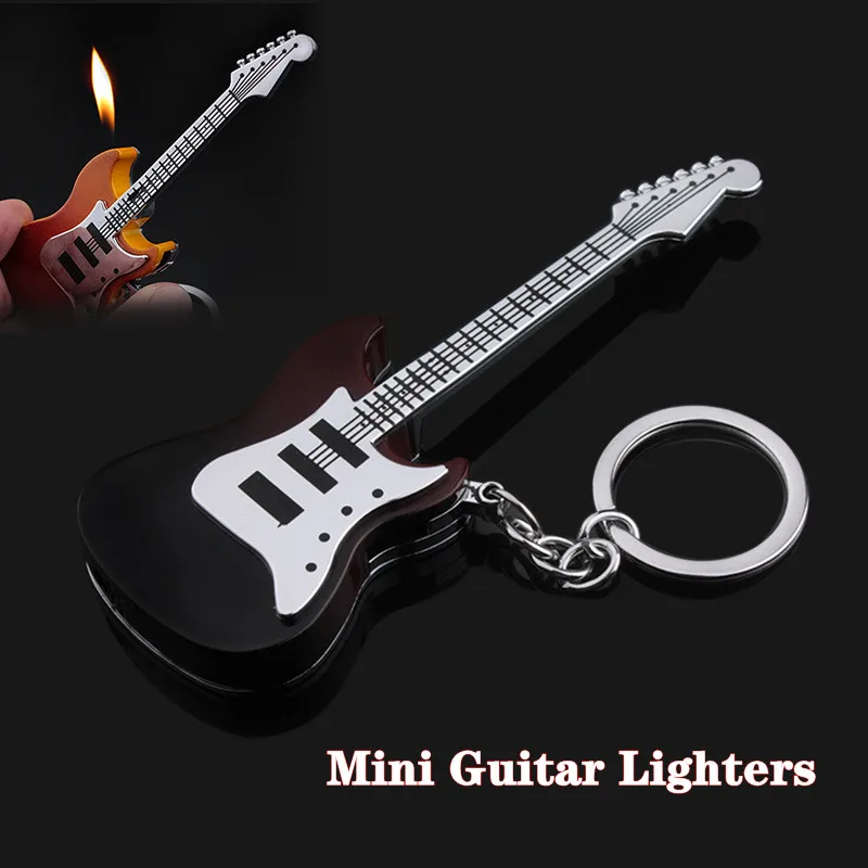 

Mini Guitar Lighters New Peculiar Personality Lighter Creative Fun Lighter Metal Lighter Butane Lighter