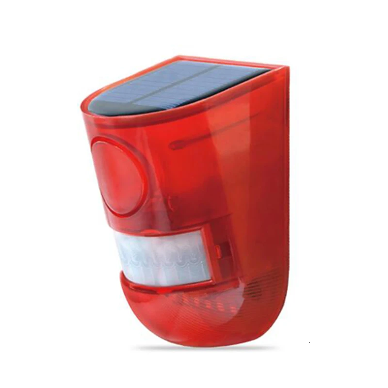 Solar Light Outdoors Alarm Motion Sensor Wall Light Energy Saving Street Path Garden Security Lamp Waterproof 6 Led Red Light (13)