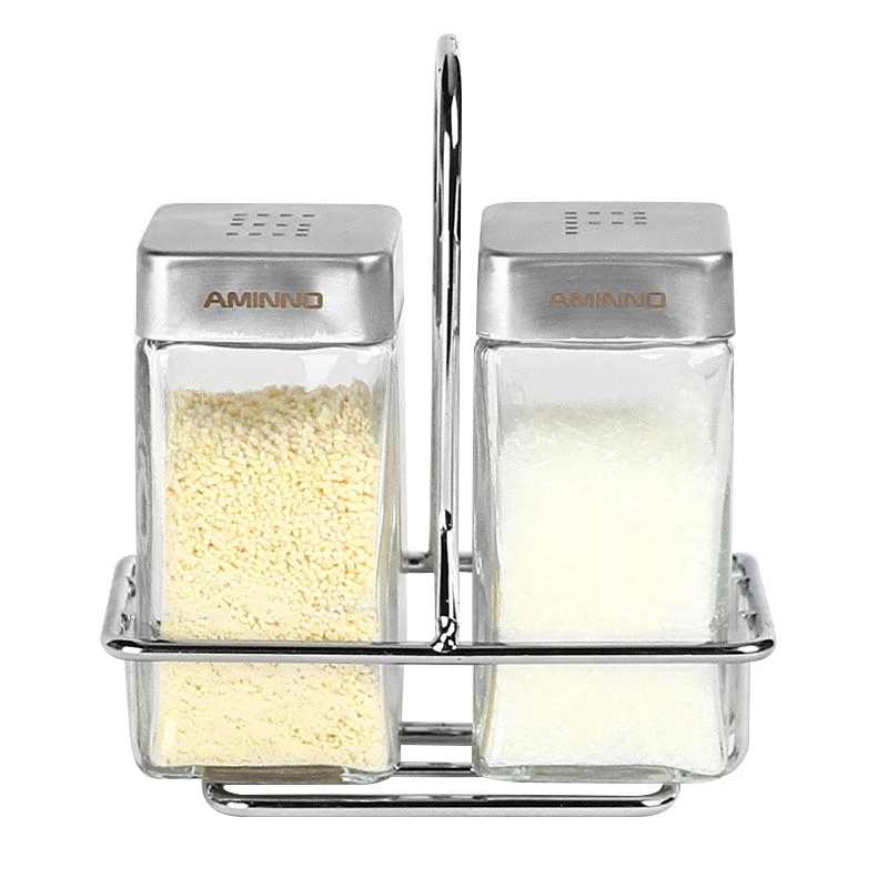 2 pieces set AMINNO Spice Приправа Jar Соль Диспенсеры Шейкеры 2 шт. 110 мл Стекло Кухонная Кулинария Барбекю Инструменты - Цвет: 2 pieces set