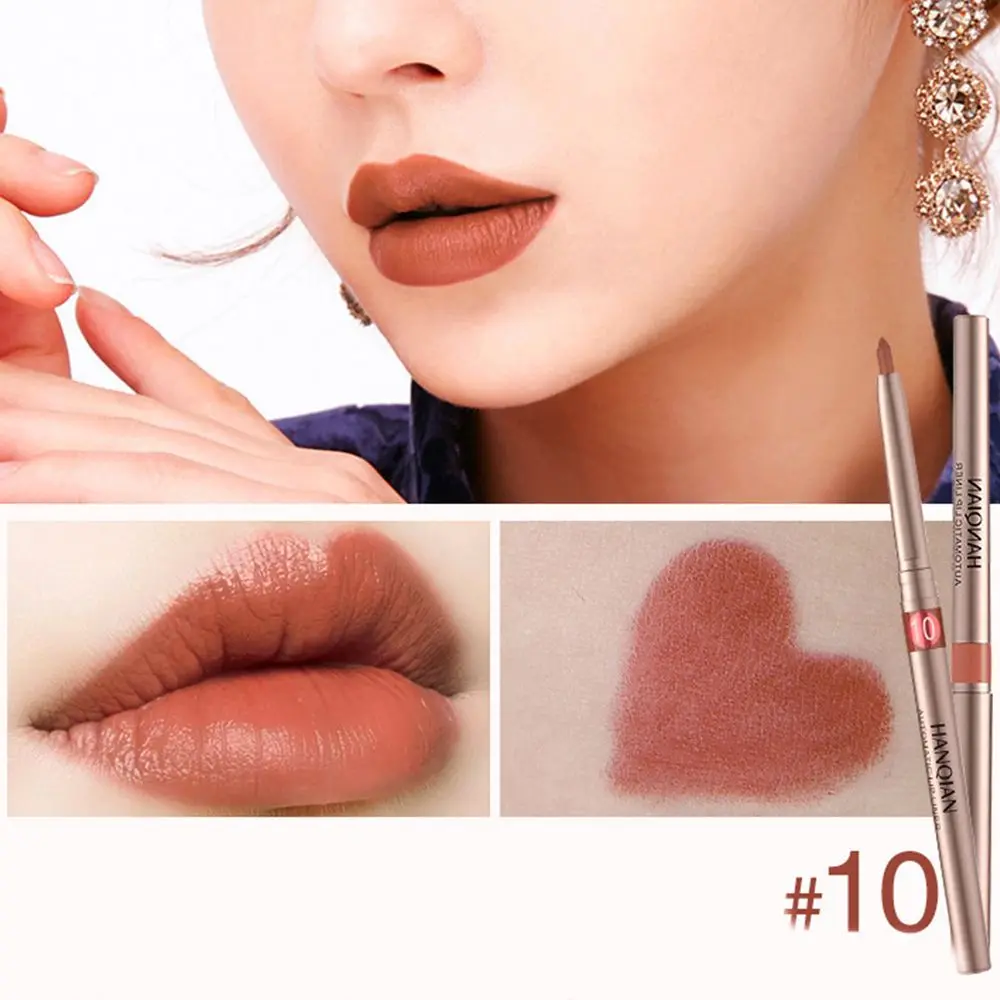 10 Colors Waterproof Lipstick Matte Lip Liner Pencil Pen Long Lasting Moisturizing Sexy Red Lip Stick Beauty Makeup Cosmetic - Цвет: 10