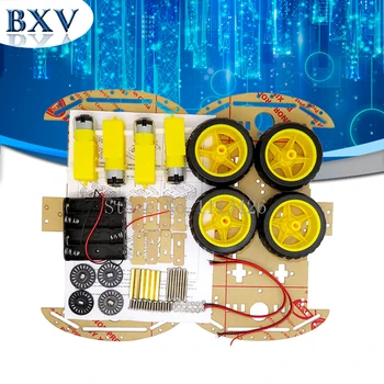 

Smart Car Kit 4WD Smart Robot Car Chassis Kits with Speed Encoder and Battery Box for Diy Kit bxv