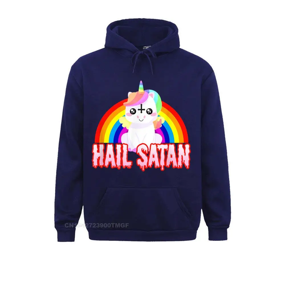 Hail Satan Unicorn Funny Satanic Rainbow Death Metal T-Shirt__20001 Unique Hoodies Long Sleeve for Women  Sweatshirts Printed Sportswears On Sale Hail Satan Unicorn Funny Satanic Rainbow Death Metal T-Shirt__20001navy