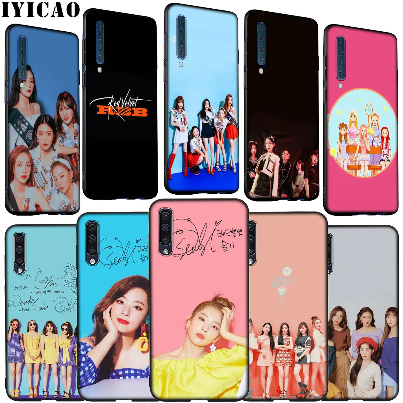 Красный бархатный Мягкий силиконовый чехол kpop для телефона Samsung Galaxy A70 A60 A50 A40 A30 A20