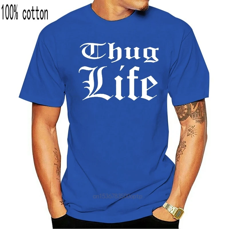 Summer Thug Life Printed Men T Shirts Rap Short Sleeve Hip Hop Tupac 2PAC Shirt Cotton Fashion hop T-Shirt | Мужская одежда