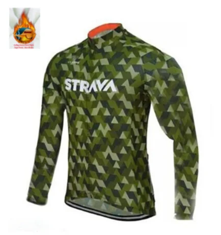 Pro STRAVA зимний термальный флис Велоспорт Джерси Набор велосипедная одежда invernale велоодежда MTB велосипед Джерси - Цвет: 8