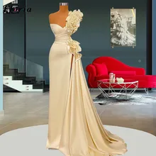 

Floria Robes De Soiree Arabic Mermaid Prom Dress With Handmade Pearls Pageant Party Gowns 2022 Women Wedding Evening Dresses