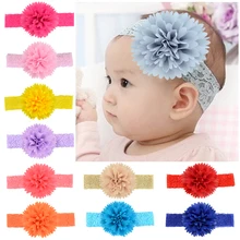 

1 Pcs Baby Girls Flower Hairband Soft Lace Headband Elastic Girls Toddlers Handmade Fashion Solid Color Headwear Accessories