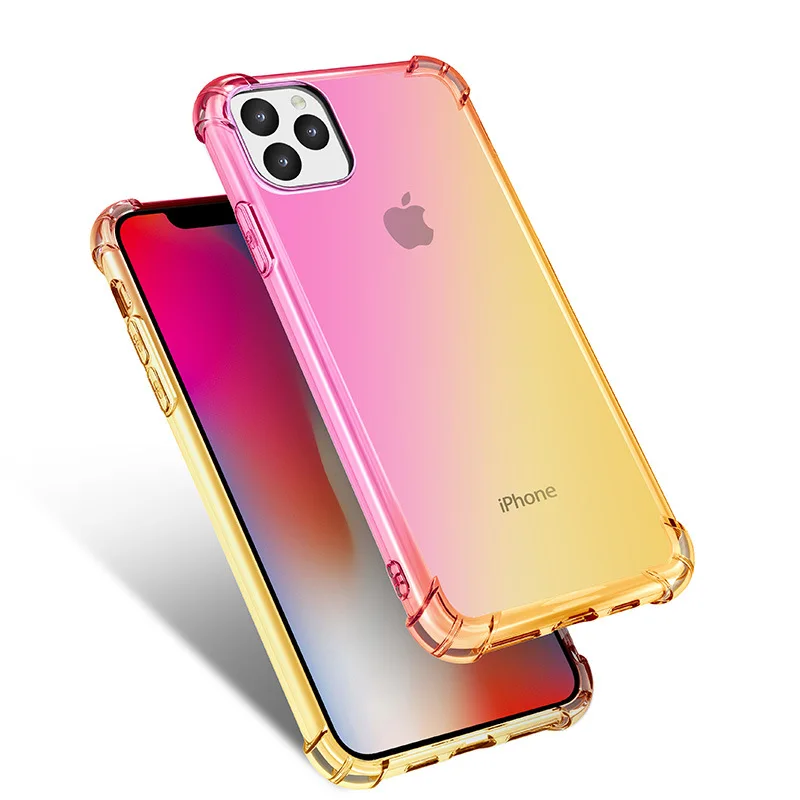 

Rainbow Silicone Case For iPhone 11 Pro Gradient Clear Cover For iPhone 11 Pro Max Soft TPU Case Coque Shell For iPhone 11 Funda