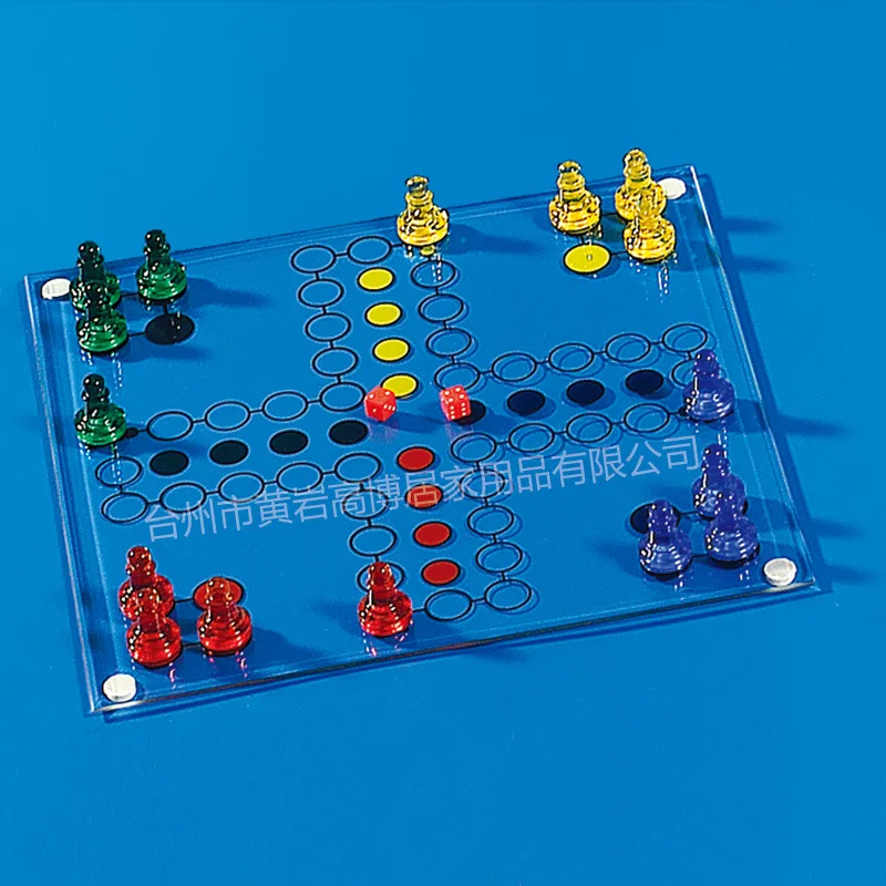 [Тайчжоу Gambler] четыре цвета стекло Chessman, большой, средний и маленький размер в комплекте с игральной кости игра "авиашахматы"