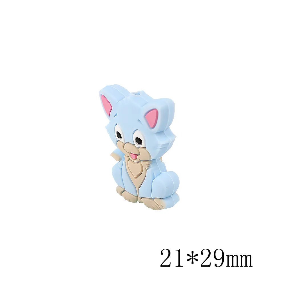2pc TYRY.HU Bpa Free Cat silicone rodent Baby Teething Ring Gum Massage Baby Silicone Teether - Цвет: 2pc