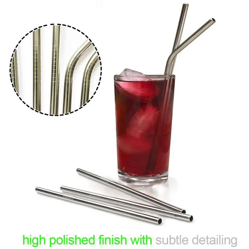 Reusable Straws Stainless steel Straw 20 Piece Collection With Extra Long Brushes Stainless steel Reusable Straw Set For Smoothi