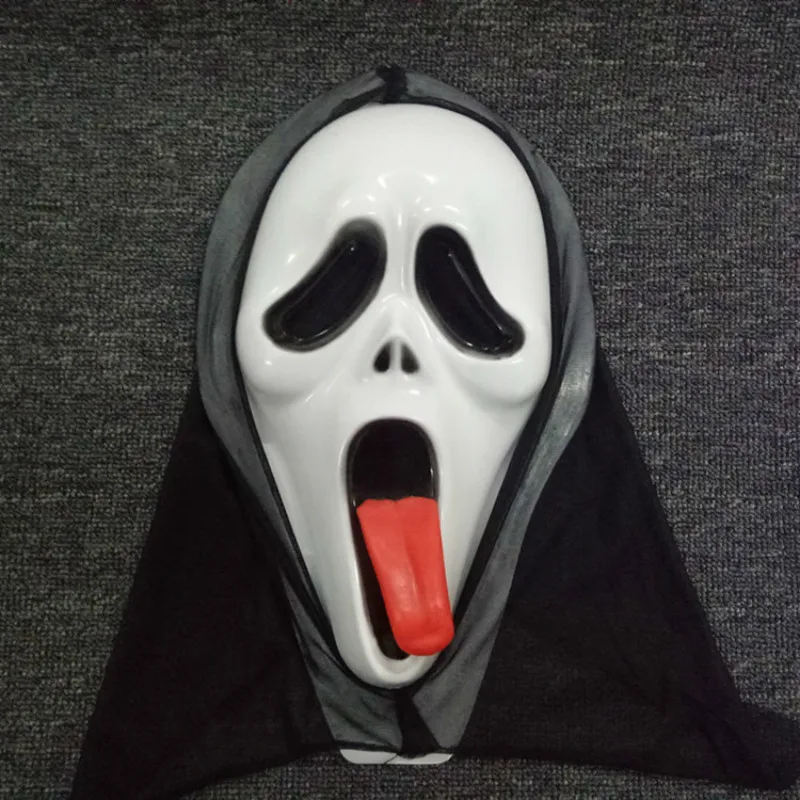 

Halloween Mask Cosplay Prop Spit Tongue Scream Persecute Scary Terror Monolithic Mask Terror Devil Mask Vampire halloween Mask