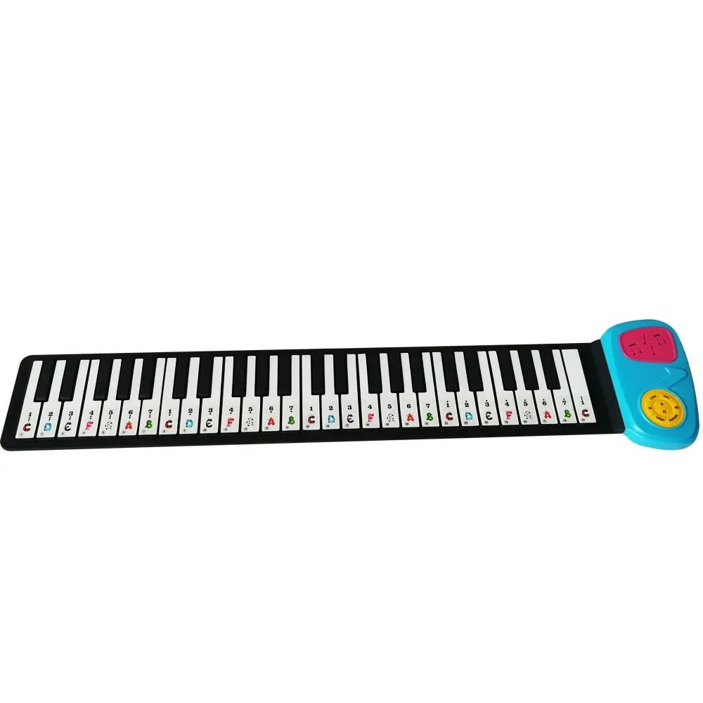 Electronic Organ Roll Up Piano 49 Key Teaching Beginner Sound Spectrum Sticker Electronic Keyboard Piano Music Gift
