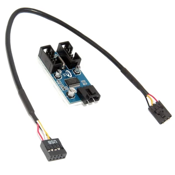 

9Pin Motherboard Header To Dual 9-Pin Male Usb Extension Adapter Splitter Cable