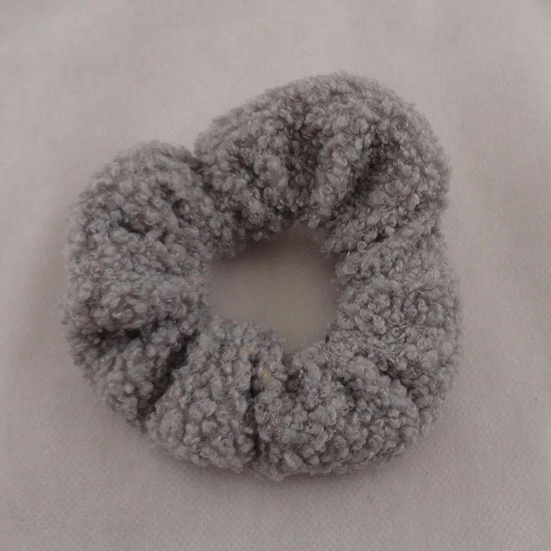 Gray hair tie 5 шт., 12,0 см, волнистые Бархатные эластичные резинки для волос для женщин и девочек, плюшевая повязка для волос, резинки для волос, резинки для волос - Цвет: Gray hair tie
