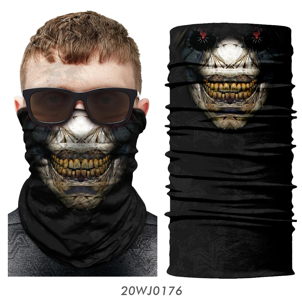 3D велосипедная Бандана Повязка На Голову Череп Braga Cuello наружная Шея Баффы Джокер бесшовная бандана мотоциклетная маска для лица Зимняя повязка на шею - Цвет: 20WJ0176